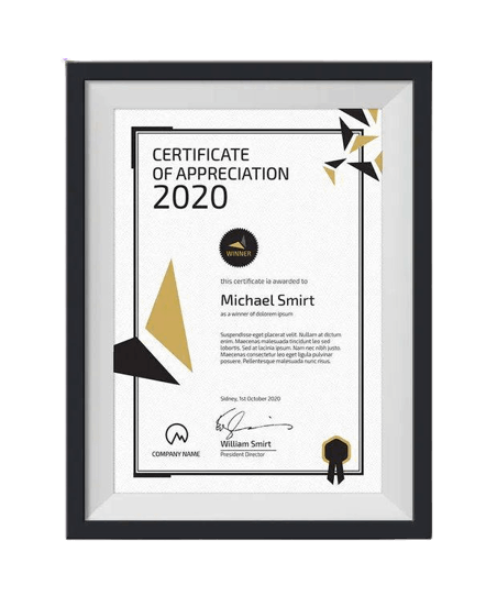 Certificate - on Frame - 6R image