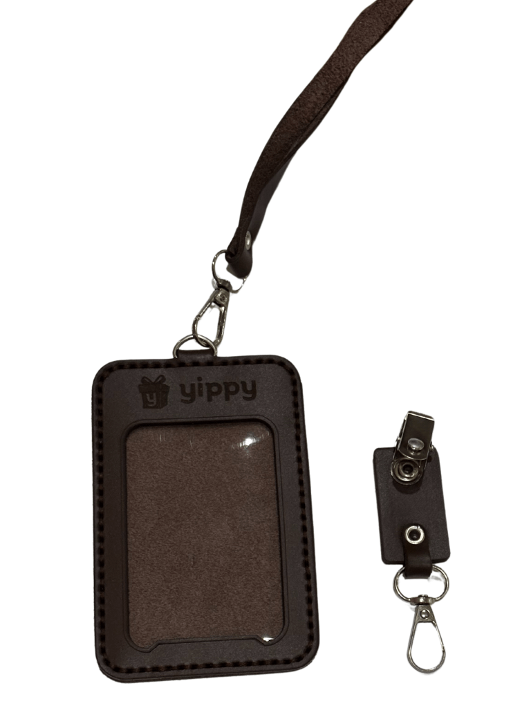 Lanyard - Name Tag Id Card - Genuine Leather image