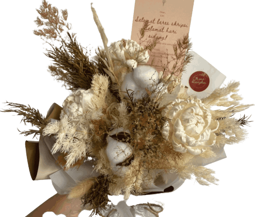 Flowers - Bouquet - White Paper Love - Dried Flowers iamge