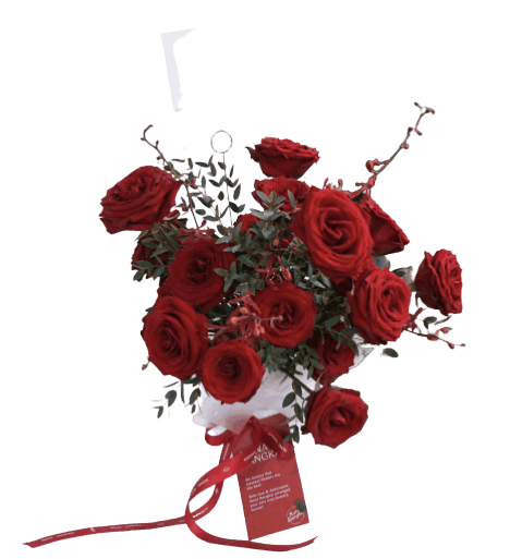 Bouquet Vase of Roses - Fresh Flowers Bouquet