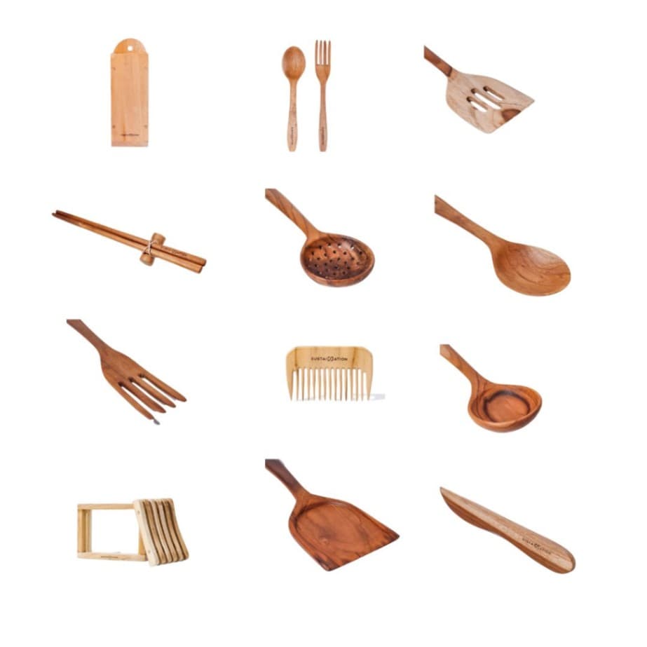 Wooden Spoon, Fork, Chopstick, Hair Comb, Knife, Spatula Utilites by Sustaination