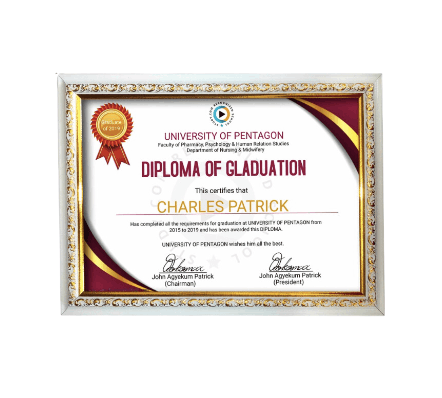 Certificate on Frame - A4