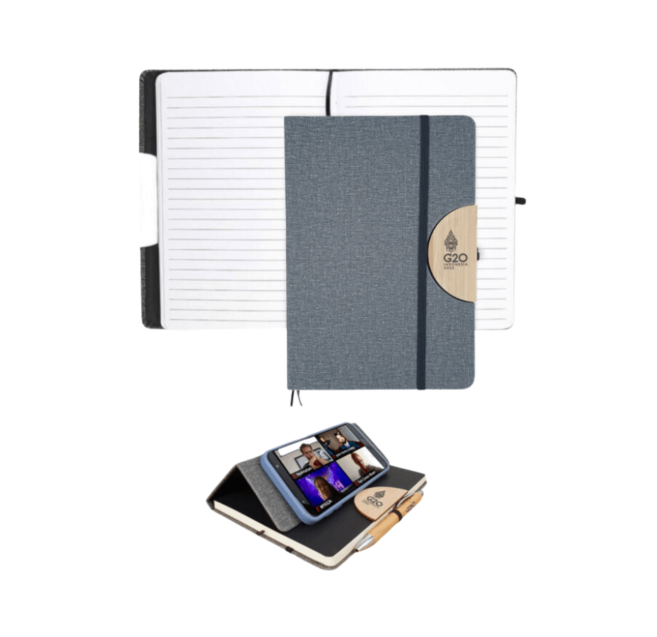 Notebook With Linen Phone - A5 - Grafir