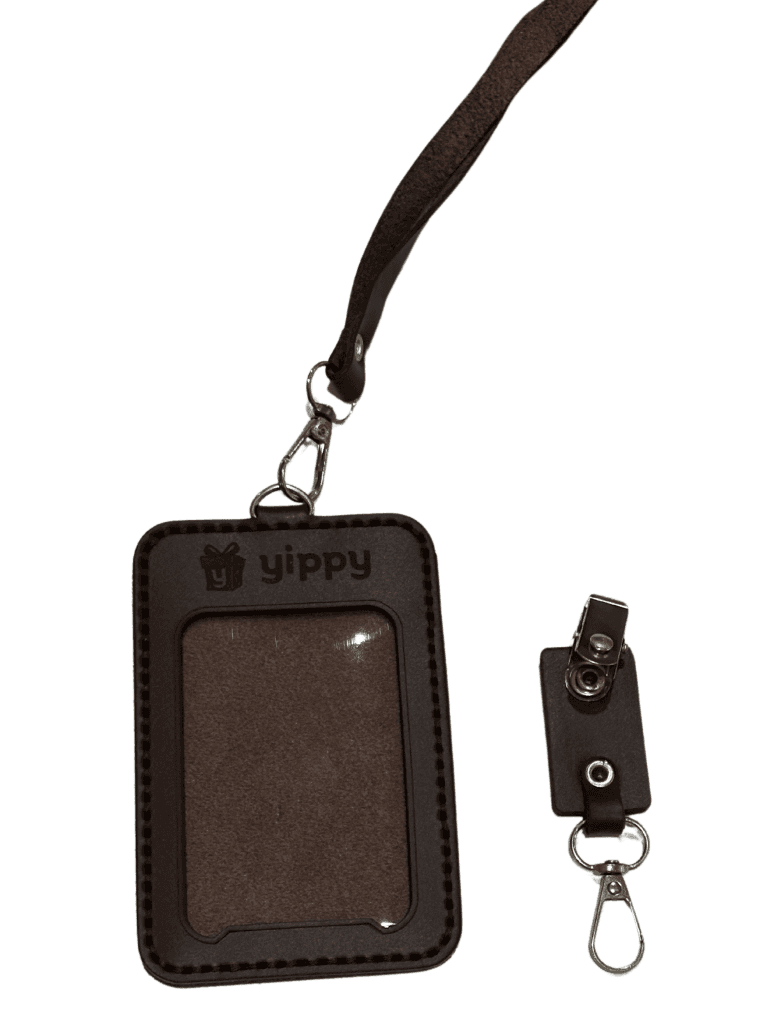 Lanyard - Name Tag Id Card - Genuine Leather iamge
